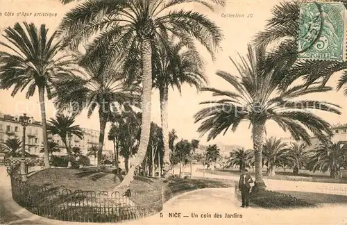 AK / Ansichtskarte Nice_Alpes_Maritimes Un coin des Jardins des palmiers Nice_Alpes_Maritimes