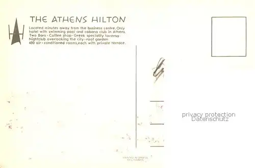 AK / Ansichtskarte Athens_Athen The Athens HiltonHotel Athens Athen