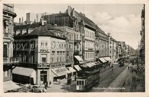 AK / Ansichtskarte Karlsruhe_Baden Kaiserstrasse Karlsruhe_Baden