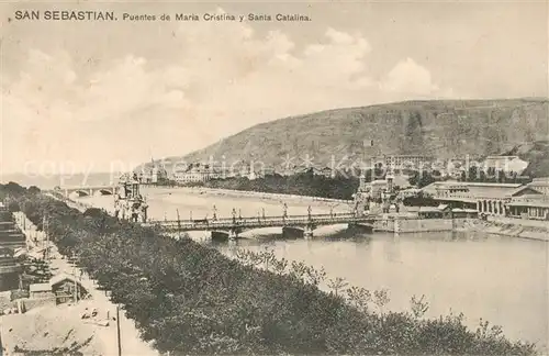 AK / Ansichtskarte San_Sebastian_Guipuzcoa Puentes de Maria Cristina y Santa Catalina San_Sebastian_Guipuzcoa