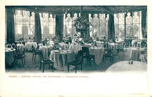 AK / Ansichtskarte Rome_Belgium Grand Hotel du Chirinal Restaurant francais 