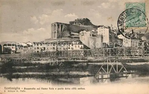 AK / Ansichtskarte Ventimiglia_Liguria Passerella sul fiume  