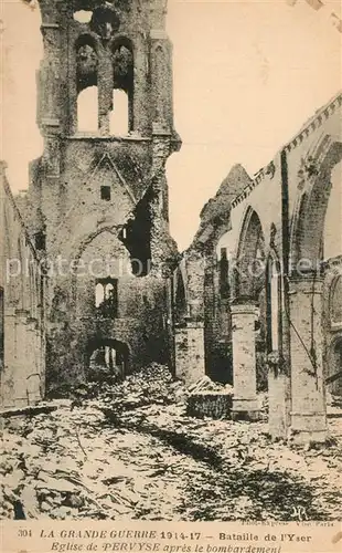 AK / Ansichtskarte Pervyse Eglise bombardement Pervyse