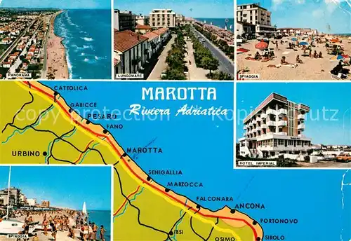 AK / Ansichtskarte Marotta Riviera Adriatica Panorama Lungomare Spiaggia Hotel Imperial Marotta