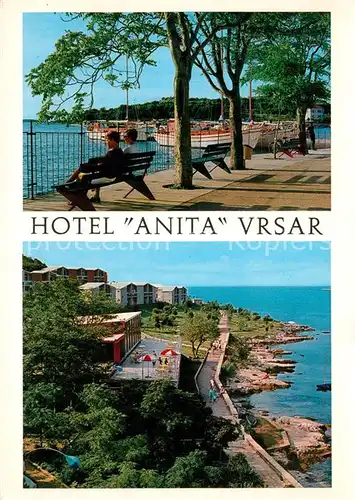 AK / Ansichtskarte Vrsar_Istrien Hotel Anita Hafen Strand Kuestenpanorama Vrsar_Istrien