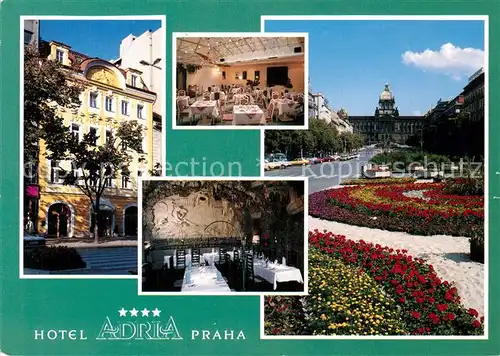 AK / Ansichtskarte Praha_Prahy_Prague Hotel Adria Restaurant Blumenbeete Praha_Prahy_Prague