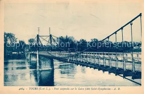 Tours_Indre et Loire Pont suspendu sur la Loire Tours Indre et Loire