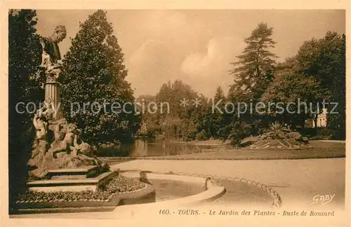 Tours_Indre et Loire Jardin des Plantes Buste de Ronsard Tours Indre et Loire