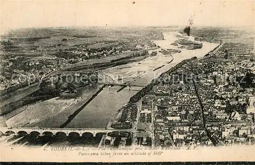 Tours_Indre et Loire Fliegeraufnahme Loir mit Br?cken Tours Indre et Loire