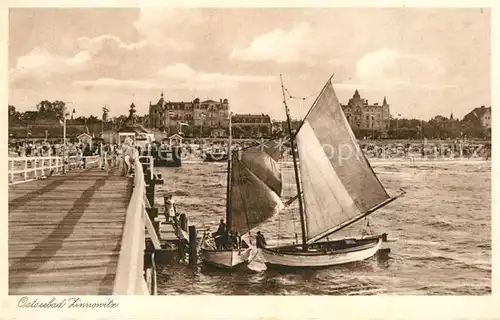 Zinnowitz_Ostseebad Seebr?cke Strand Segelboote Zinnowitz_Ostseebad