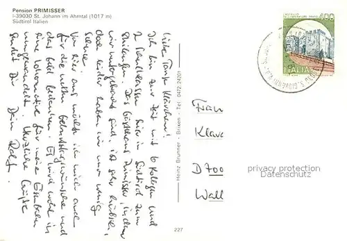 St_Johann_Ahrntal Gaestehaus Primisser St_Johann_Ahrntal