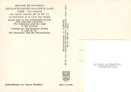 Les_Saintes Maries de la Mer Vue aerienne de leglise fortifiee Les
