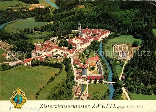 Zwettl Niederoesterreich Zisterzienserkloster Zwettl Fliegeraufnahme Zwettl Niederoesterreich