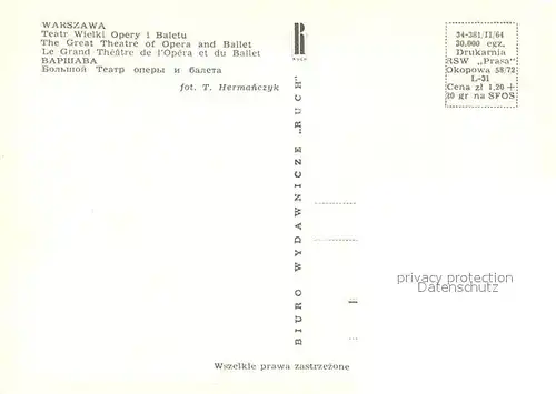 Warszawa The Great Theatre of Opera and Ballet Warszawa