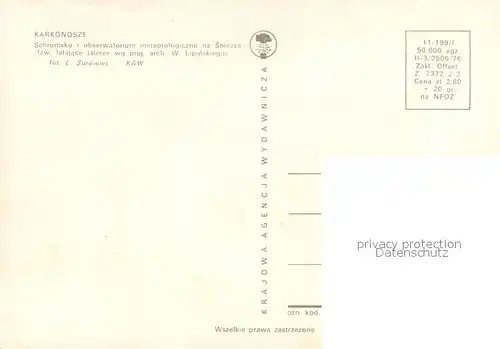 Karkonosze Schronisko i obserwatorium meteorologiczne na Sniezce Karkonosze