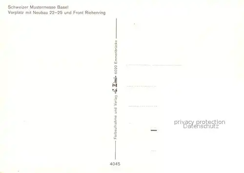 Basel_BS Schweizer Mustermesse Vorplatz mit Neubau und Front Riehenring Basel_BS