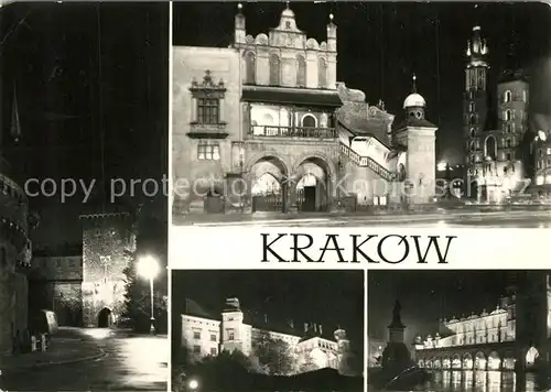 Krakow_Krakau Brama Florianska Sukiennice i kosciol Mariacki Wawal Sukiennice i pomnik Adama Mickiewicza Krakow Krakau