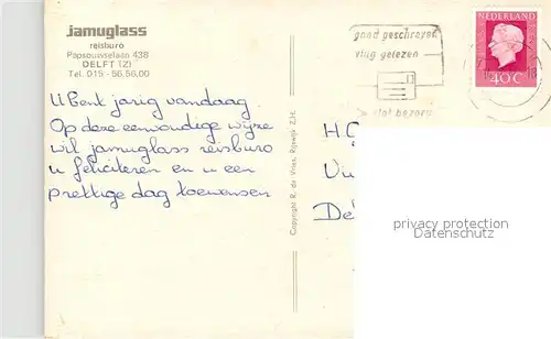 Delft Jamuglass Reisburo Delft
