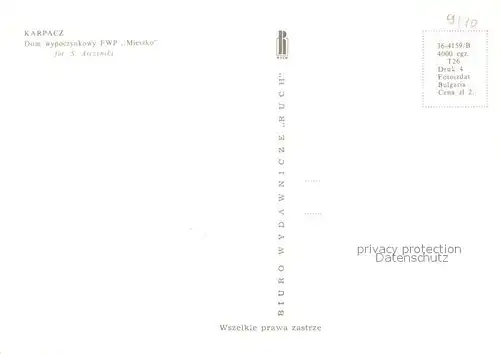 Karpacz Dom wypoczynkowy FWP Mieszko Karpacz