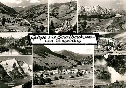 Saalbach Hinterglemm und Umgebung Alpenpanorama Grossglockner Hohe Tauern Krimmler Wasserfaelle Saalbach Hinterglemm