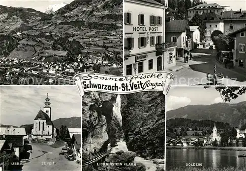 Schwarzach_Pongau Sommerfrische St. Veit Motiv mit Kirche Hotel Lichtensteinklamm Wasserfall Goldegg Alpenpanorama Schwarzach Pongau