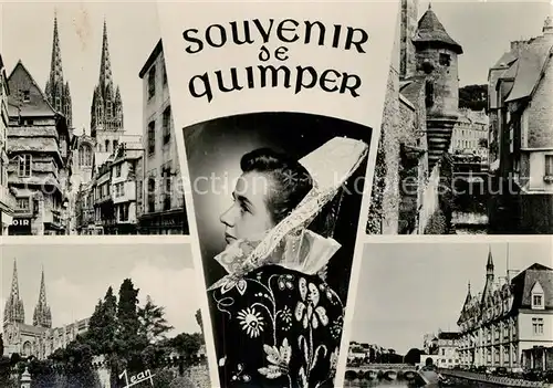 Quimper Coiffe et Costume Rue Kereon veilles maisons du Steir Jardin de l Eveche la Prefecture Quimper