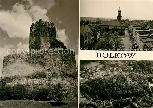 Bolkow Ruiny zamku z XIII wieku Rynek Widok ogolny Bolkow