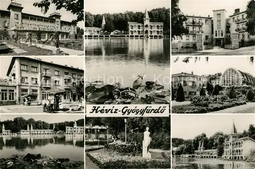 Heviz Gyoegyfuerdoe Teilansichten Hotels Thermalsee Skulptur Statue Heviz Gyoegyfuerdoe