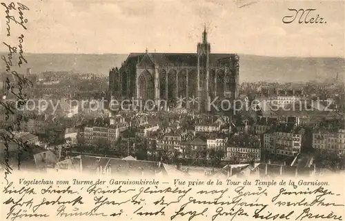 AK / Ansichtskarte Metz_Moselle Fliegeraufnahme Tuerme der Garnisonkirche Metz_Moselle