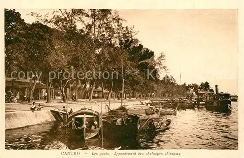 AK / Ansichtskarte Cantho_Can_Tho Les quais Appontement chaloupes chinoises 