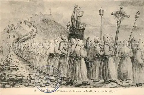 AK / Ansichtskarte Marseille_Bouches du Rhone Procession de Penitents Garde Marseille