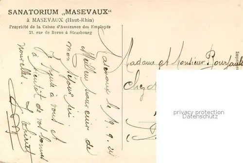 AK / Ansichtskarte Masevaux_Haut_Rhin_Alsace Sanatorium Masevaux Masevaux_Haut_Rhin_Alsace