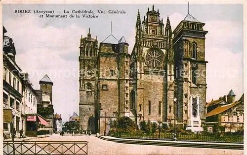 AK / Ansichtskarte Rodez Cathedrale Monument de la Victoire Rodez