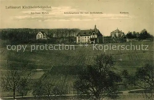 AK / Ansichtskarte Kirchheimbolanden Landhaus Michel Erholungshaus Anilinfabrik Kurhaus Kirchheimbolanden