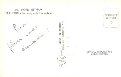 AK / Ansichtskarte Haiphong La Banque de Indochine Haiphong
