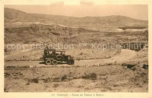 AK / Ansichtskarte Tozeur Route de Tozeur a Biskra Tozeur
