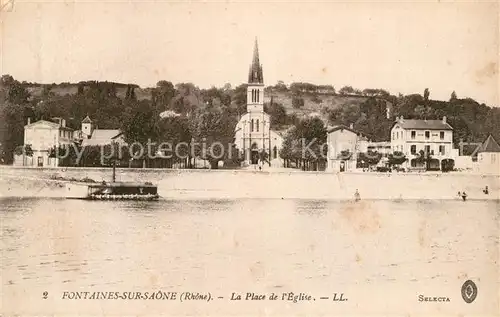 AK / Ansichtskarte Fontaines sur Saone La Place de l Eglise Fontaines sur Saone