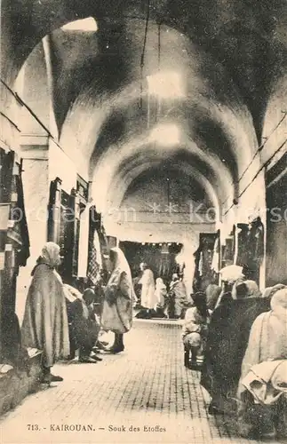 AK / Ansichtskarte Kairouan_Qairawan Souk des Etoffes Kairouan Qairawan