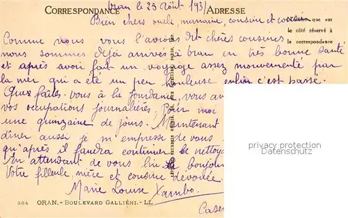 AK / Ansichtskarte Oran Boulevard Gallieni Oran