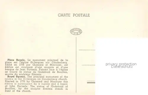 AK / Ansichtskarte Strassenbahn Bruxelles Place Royale  