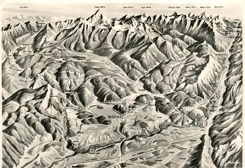 AK / Ansichtskarte Bled und Umgebung aus der Vogelperspektive Bled