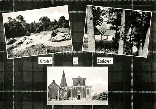 AK / Ansichtskarte Zonhoven Kirche Landschaftspanorama Haeuser am Waldrand Zonhoven