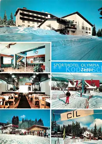 AK / Ansichtskarte Zadov_Stachy Sporthotel Olympia Wintersportplatz Boehmerwald 
