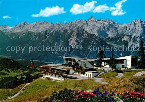 AK / Ansichtskarte Seefeld_Tirol Rosshuette Haermelekopfseilbahn Seefelderjochbahn Blick gegen Zugspitze Wettersteingebirge Seefeld Tirol