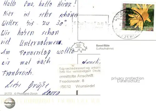 AK / Ansichtskarte Basel_BS Fliegeraufnahme Basel_BS