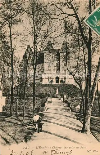 AK / Ansichtskarte Pau Entree du Chateau Parc Pau