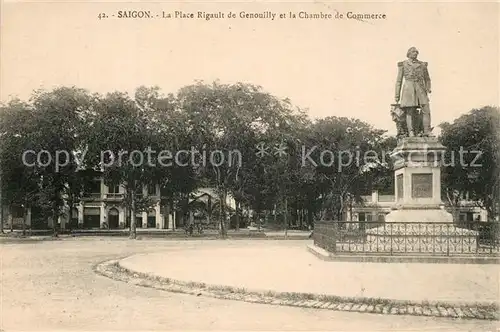 AK / Ansichtskarte Saigon La Place Rigault Genouilly Chambre de Commerce saigon