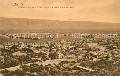AK / Ansichtskarte Messina Panorama con vista della Calabria e della Punta del Faro Messina