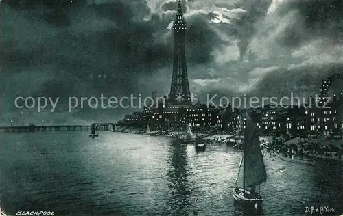 AK / Ansichtskarte Blackpool bei Nacht Blackpool