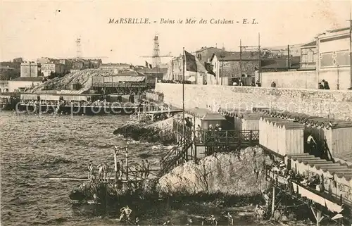 AK / Ansichtskarte Marseille_Bouches du Rhone Bains de Mer des Catalans  Marseille